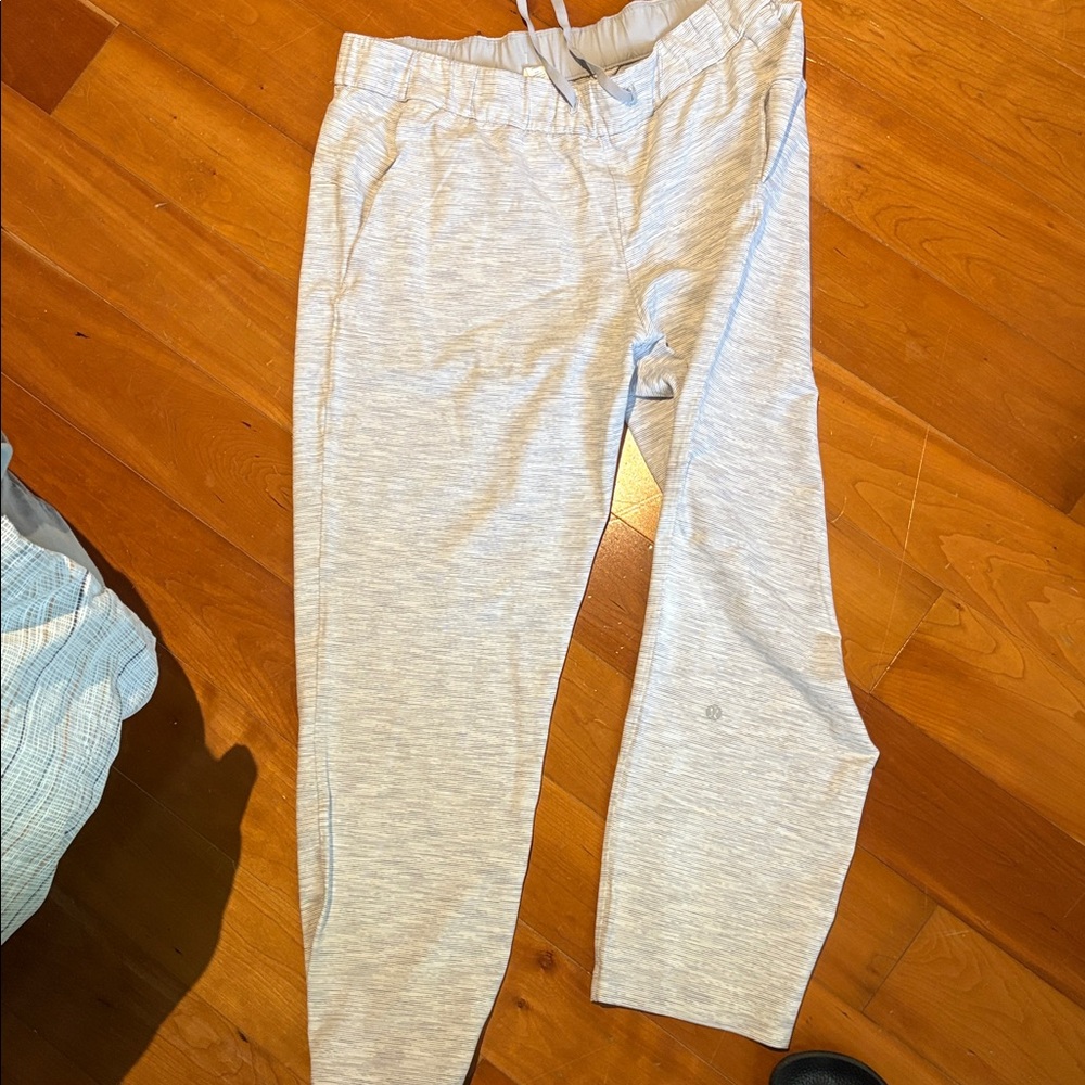 Lululemon Light Gray Stripes Jogger Pants Brand New Condition